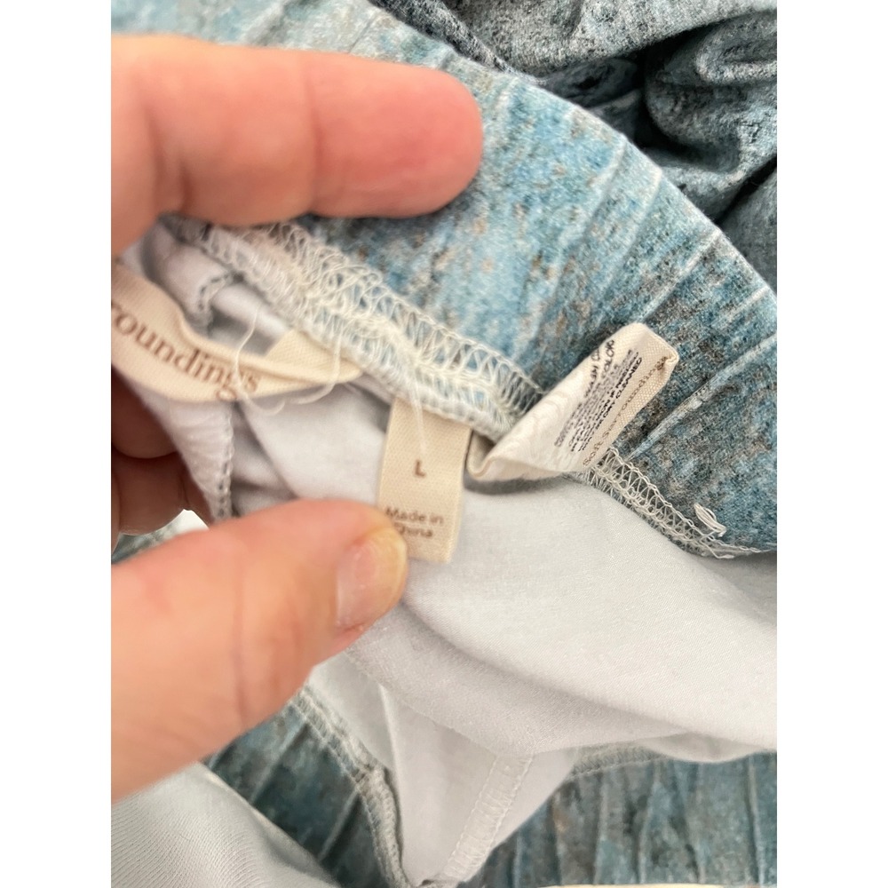 Soft Surroundings Leggings Womens L Blue Abstract Stone Print Knit Stretch 2BB56 - Picture 4 of 5